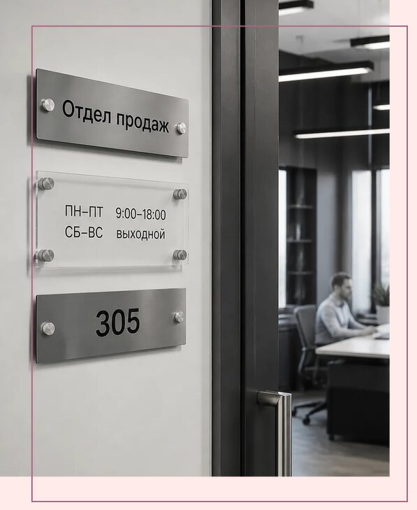 Офисные таблички на дверь в Североморске по цене от 5242 р. | Аванза-Свм